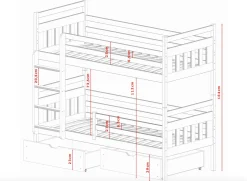 ADAŚ 80x180 białe łóżko piętrowe Lano Meble