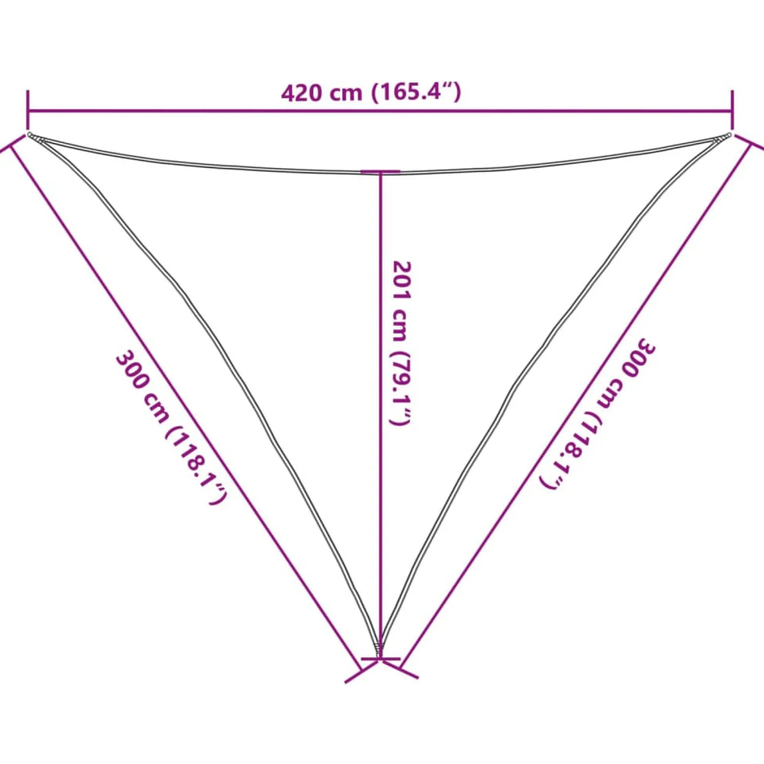 Żagiel przeciwsłoneczny, 160 g/m², antracytowy, 3x3x4,2 m, HDPE