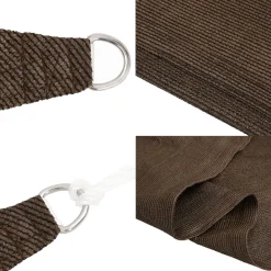 Żagiel przeciwsłoneczny, 160 g/m², brązowy, 4,5x4,5x4,5 m