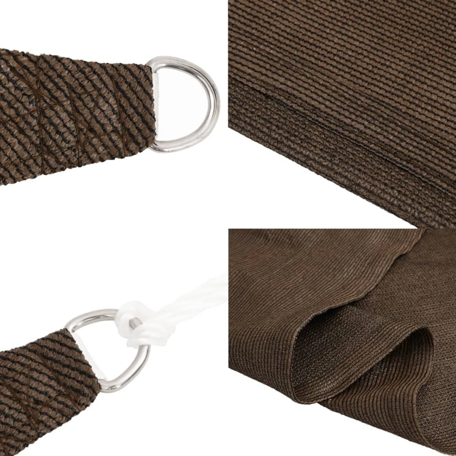 Żagiel przeciwsłoneczny, 160 g/m², brązowy, 4,5x4,5x4,5 m