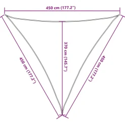 Żagiel przeciwsłoneczny, 160 g/m², brązowy, 4,5x4,5x4,5 m