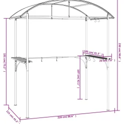 Altana Nad Grill Zadaszenie Nad Grill Antracytowe 220x115x230 cm
