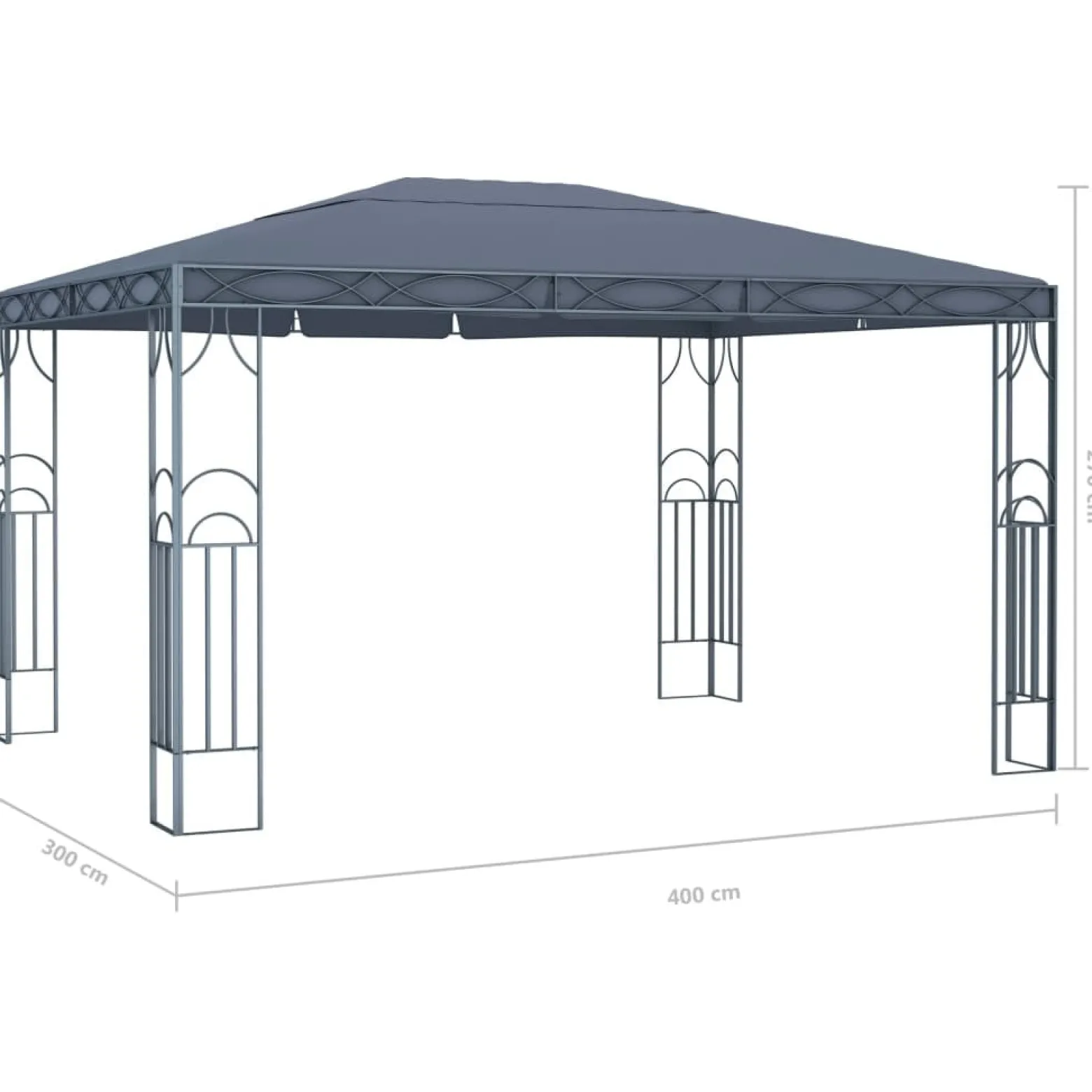 Altana Antracyt 400 x 300 cm Tkanina vidaXL