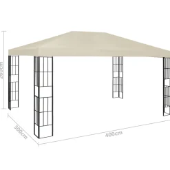 Altana Kremowy 3 x 4 m Tkanina vidaXL