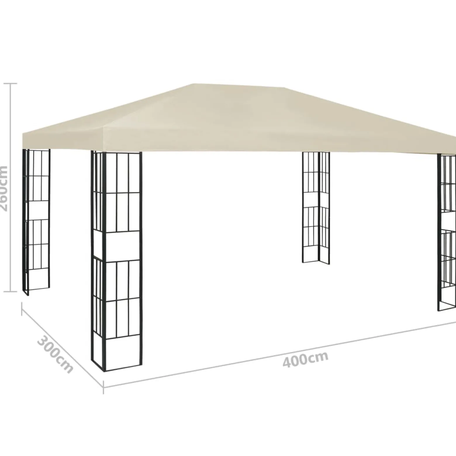 Altana Kremowy 3 x 4 m Tkanina vidaXL