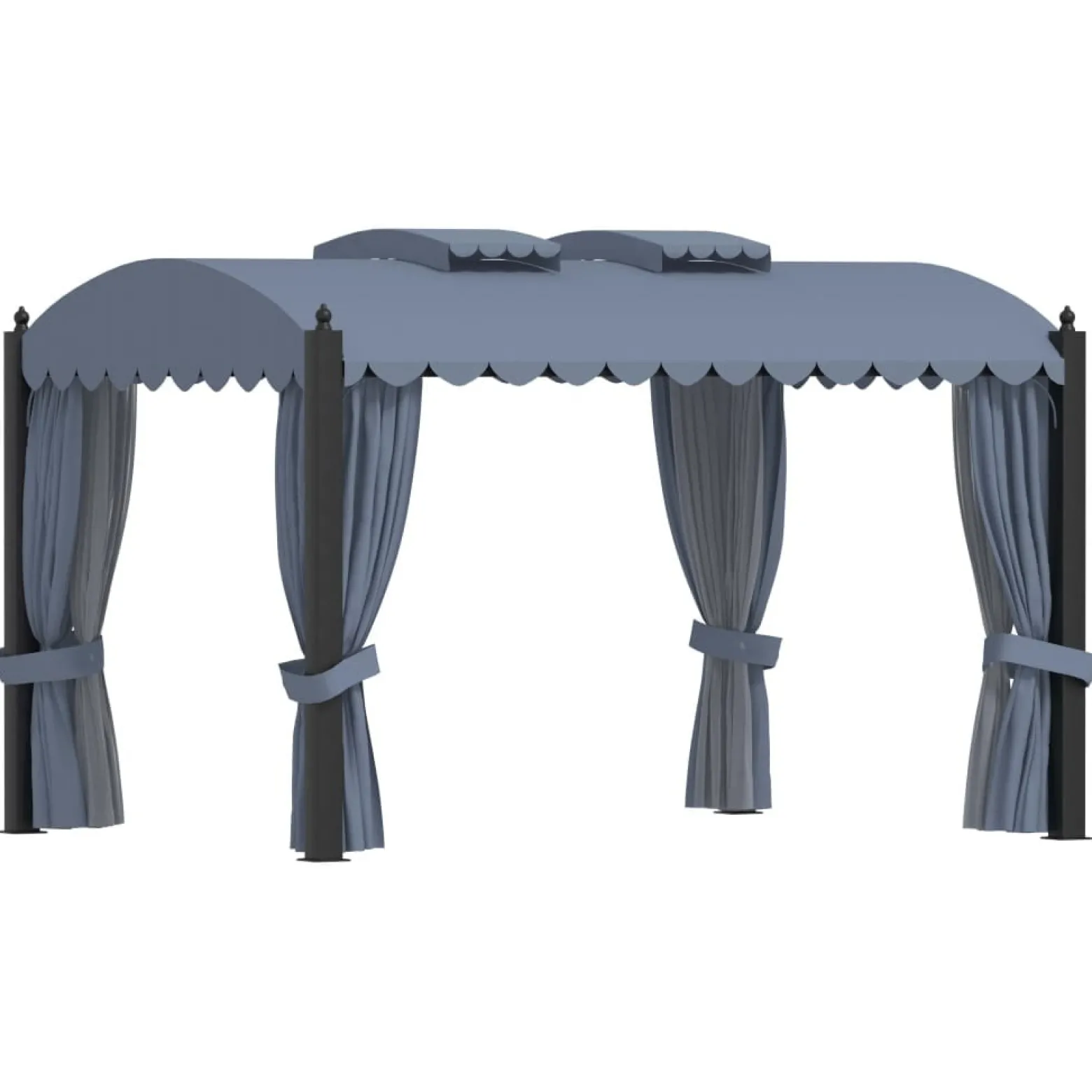 Altana Ogrodowa z Zasłonami Pergola Namiot Ogrodowy Antracyt 3 x 4 m