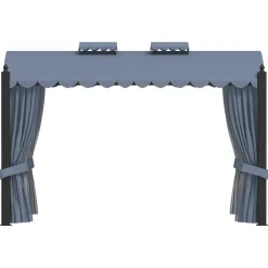 Altana Ogrodowa z Zasłonami Pergola Namiot Ogrodowy Antracyt 3 x 4 m