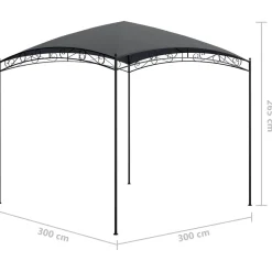 Altana, 3x3x2,65 m, antracytowa, 180 g/m²