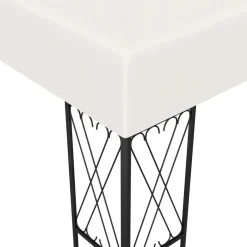 Altana ze sznurem lampek LED, 3x3 m, kremowa tkanina