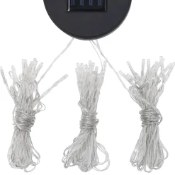 Altana ze sznurem lampek LED, 3x3 m, kremowa tkanina