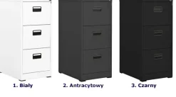 Antracytowy kontenerek biurowy na klucz - Luro