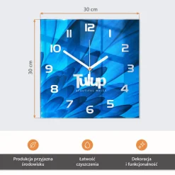 Artystyczny zegar 30x30 Abstrakcja dekoracyjny do salonu
