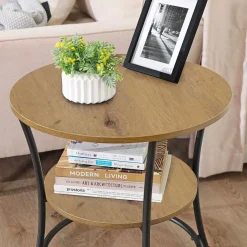Ława stolik kawowy artisan-czarny z półką styl industrialny loft rustykalny