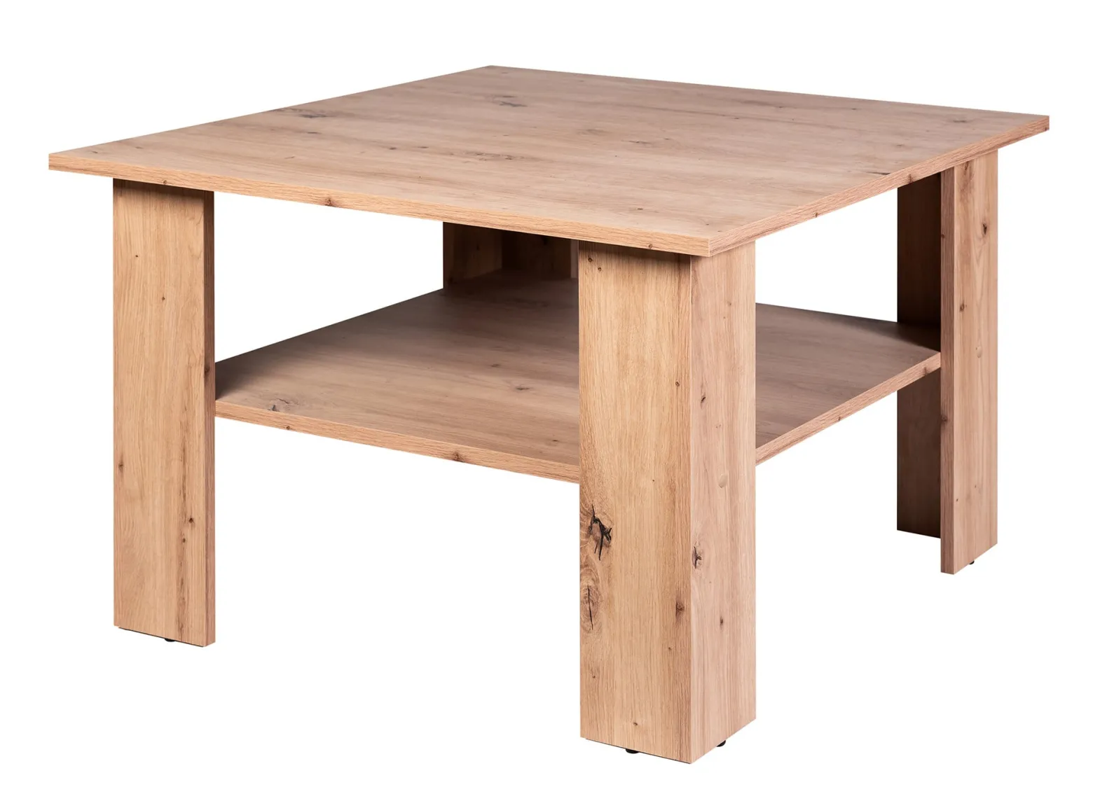 Ława do Salonu Dąb ARTISAN 75 cm z Półką KWADRAT