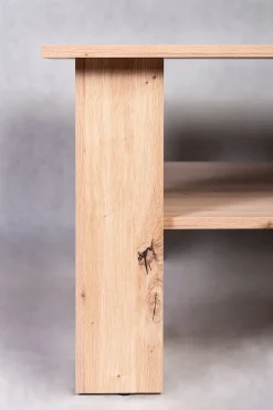 Ława do Salonu Dąb ARTISAN 75 cm z Półką KWADRAT