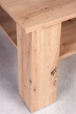 Ława do Salonu Dąb ARTISAN 75 cm z Półką KWADRAT