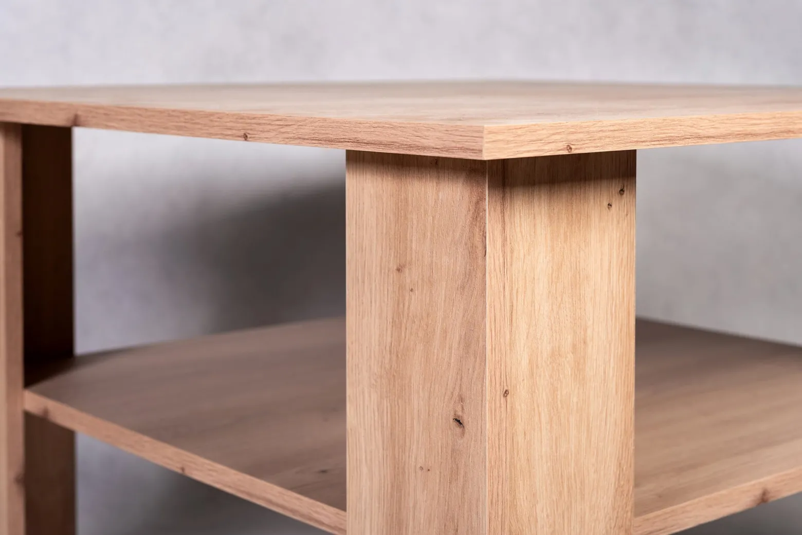 Ława do Salonu Dąb ARTISAN 75 cm z Półką KWADRAT