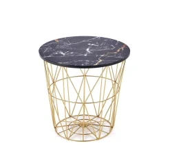 Ława HARISSA G 42x42 czarny marmur/złota