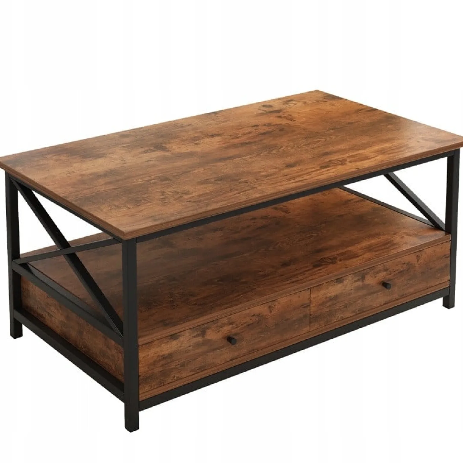 Ława industrialna stolik drewniany kawowy loft szuflady do salonu 100cm