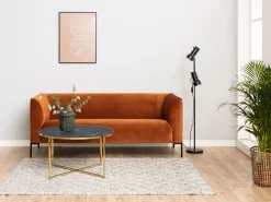 Ława okrągła 80 cm Marbela Black ze złotym metalem