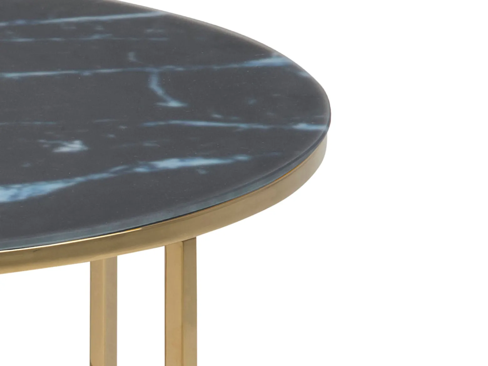 Ława okrągła 80 cm Marbela Black ze złotym metalem
