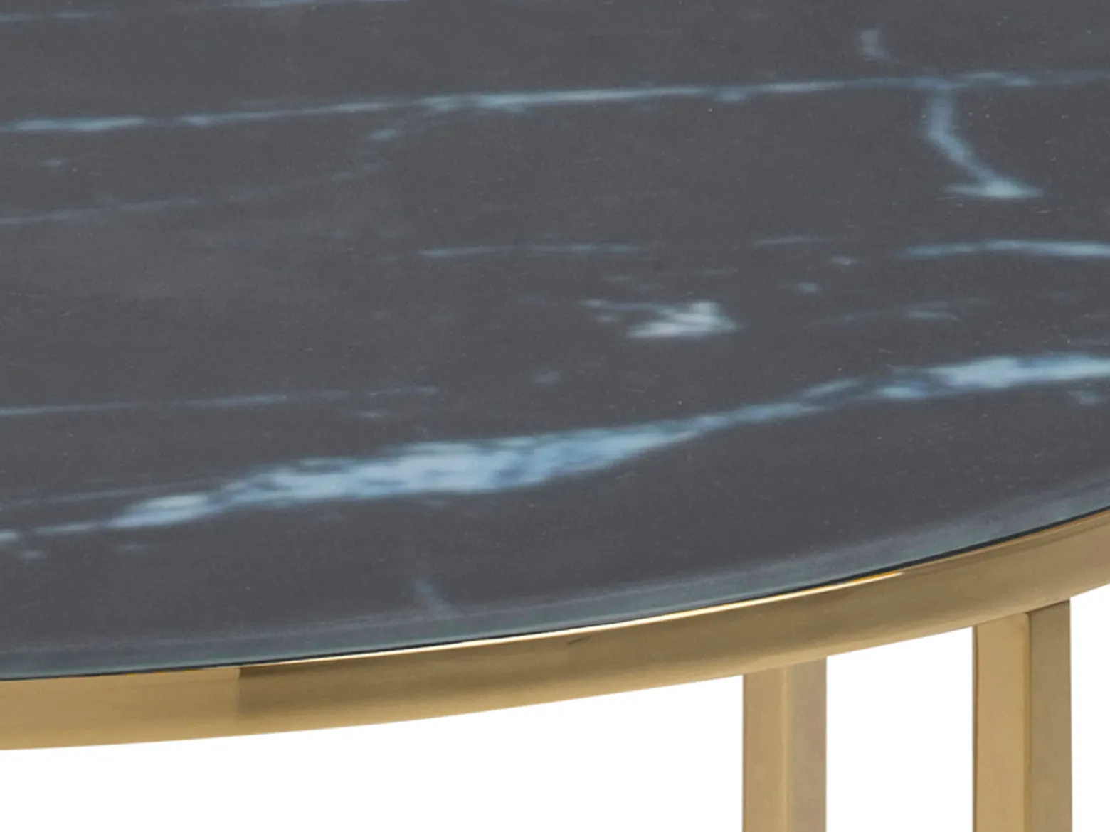 Ława okrągła 80 cm Marbela Black ze złotym metalem