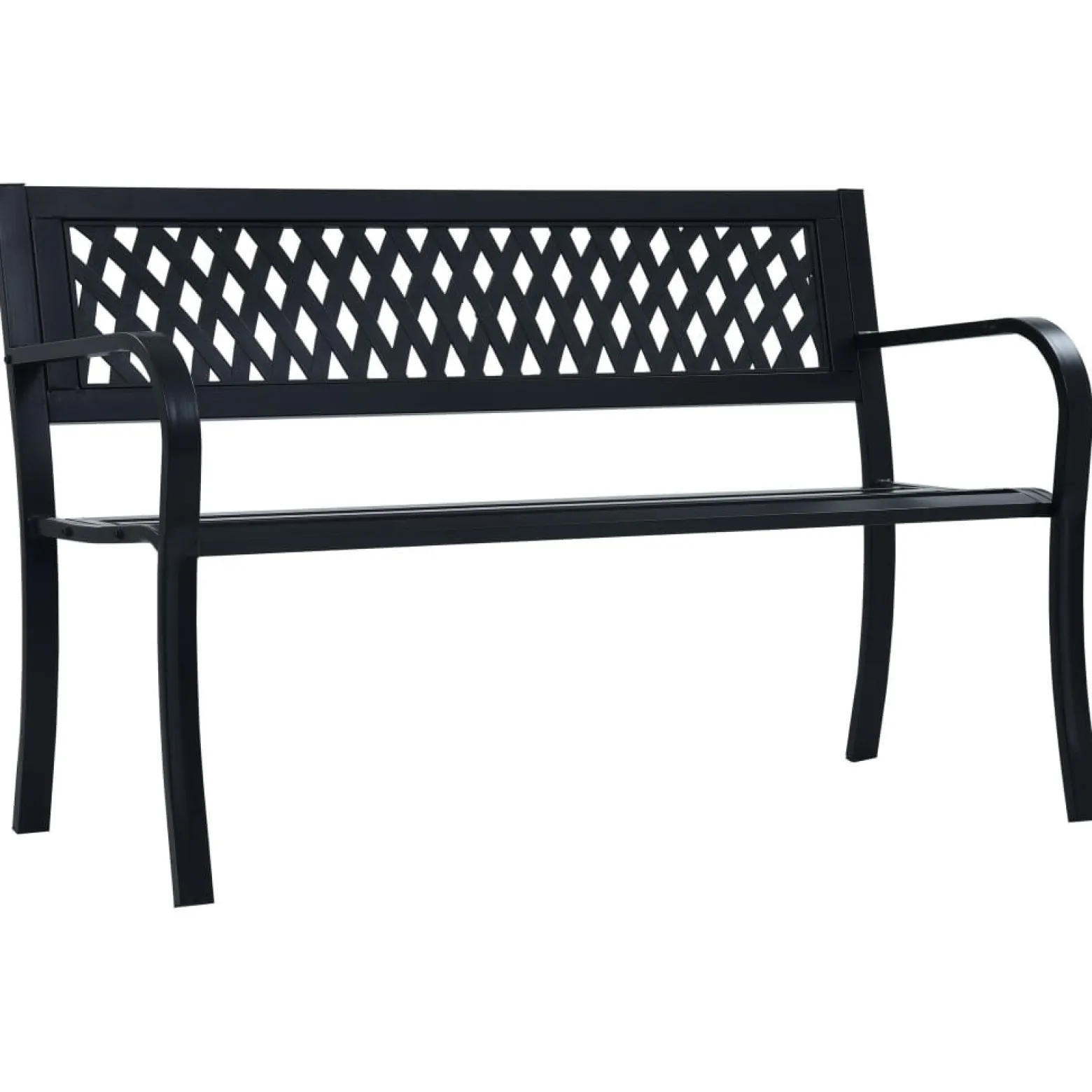 Ławka ogrodowa Czarny 125 cm Metal vidaXL