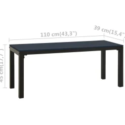 Ławka ogrodowa Czarny Stal vidaXL