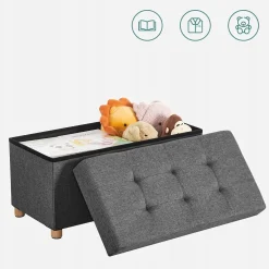 Ławka ze schowkiem do siedzenia 76x40x38 pufa podnóżek LSF16GYZ