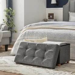 Ławka ze schowkiem do siedzenia 76x40x38 pufa podnóżek LSF16GYZ