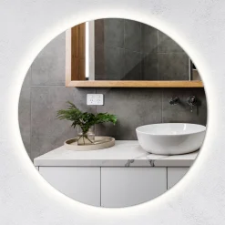 Łazienkowe Lustro LED fi 40 cm - światło neutralne Glamour