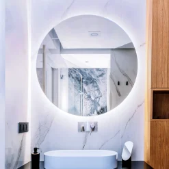 Łazienkowe Lustro LED fi 40 cm - światło neutralne Glamour