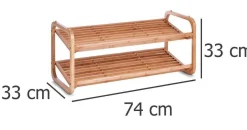 Bambusowy stojak na buty, obuwie, 2 poziomy, ZELLER