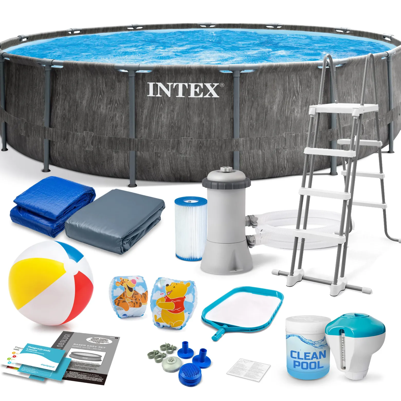 Basen ogrodowy stelażowy 457x122cm Intex zestaw 18w1
