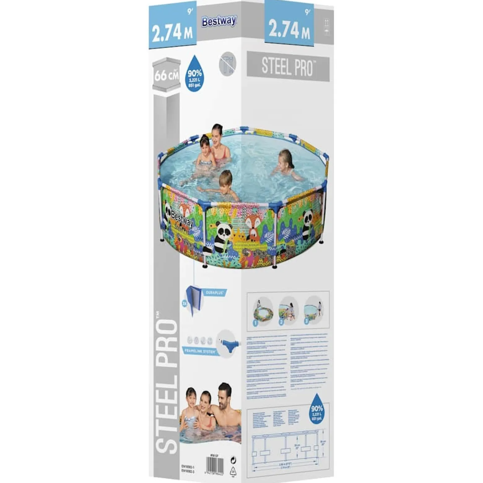 Basen stelażowy ogrodowy 274x66 Bestway zestaw 4w1