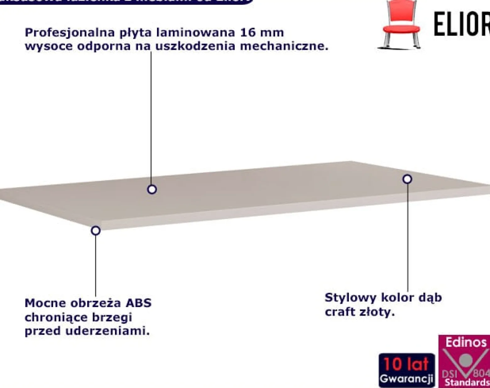 Beżowy blat łazienkowy kaszmir - Elvro