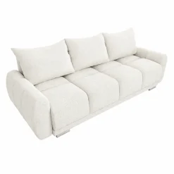 Biała kanapa pikowana z funkcją spania sofa rozkładana wersalka Honey 3