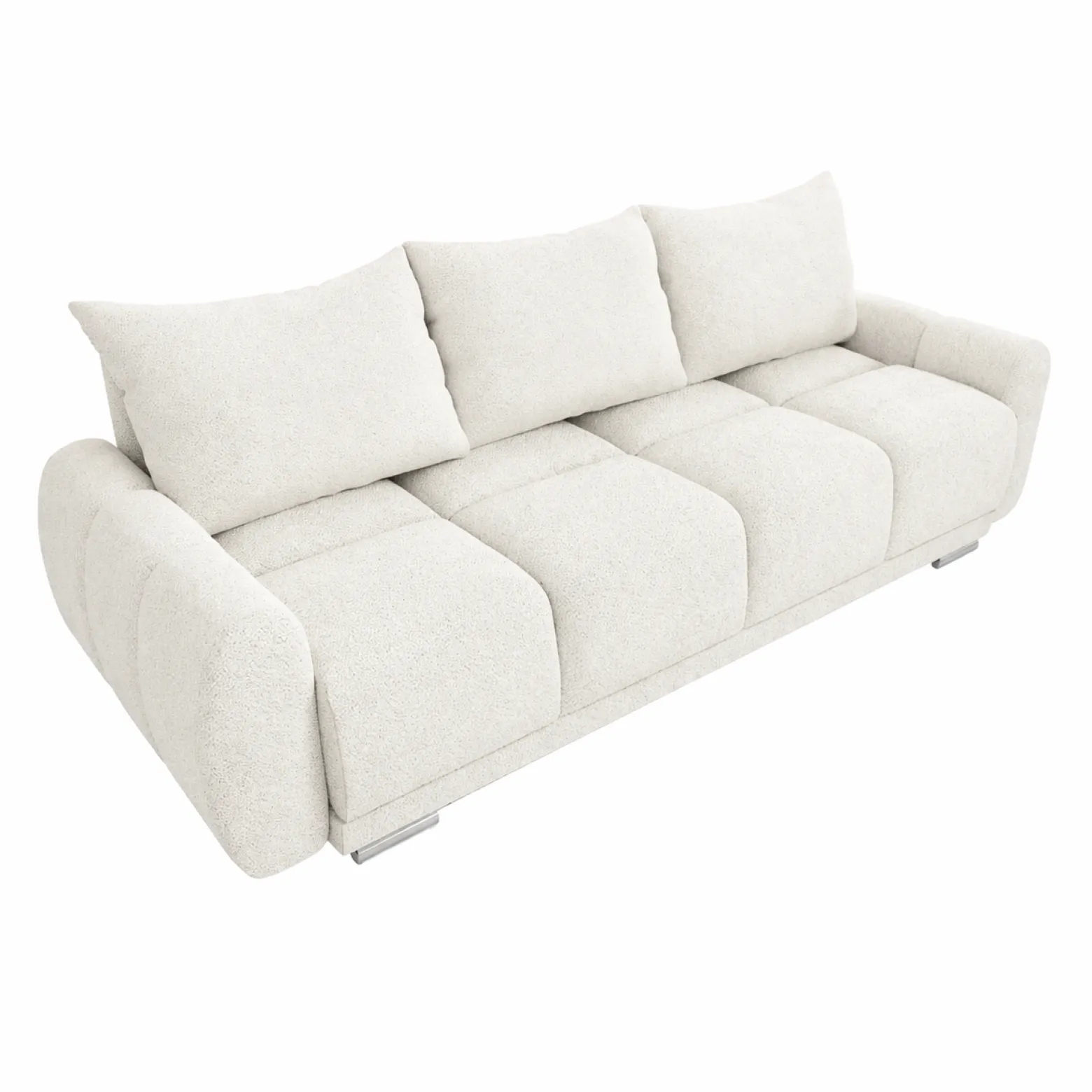Biała kanapa pikowana z funkcją spania sofa rozkładana wersalka Honey 3