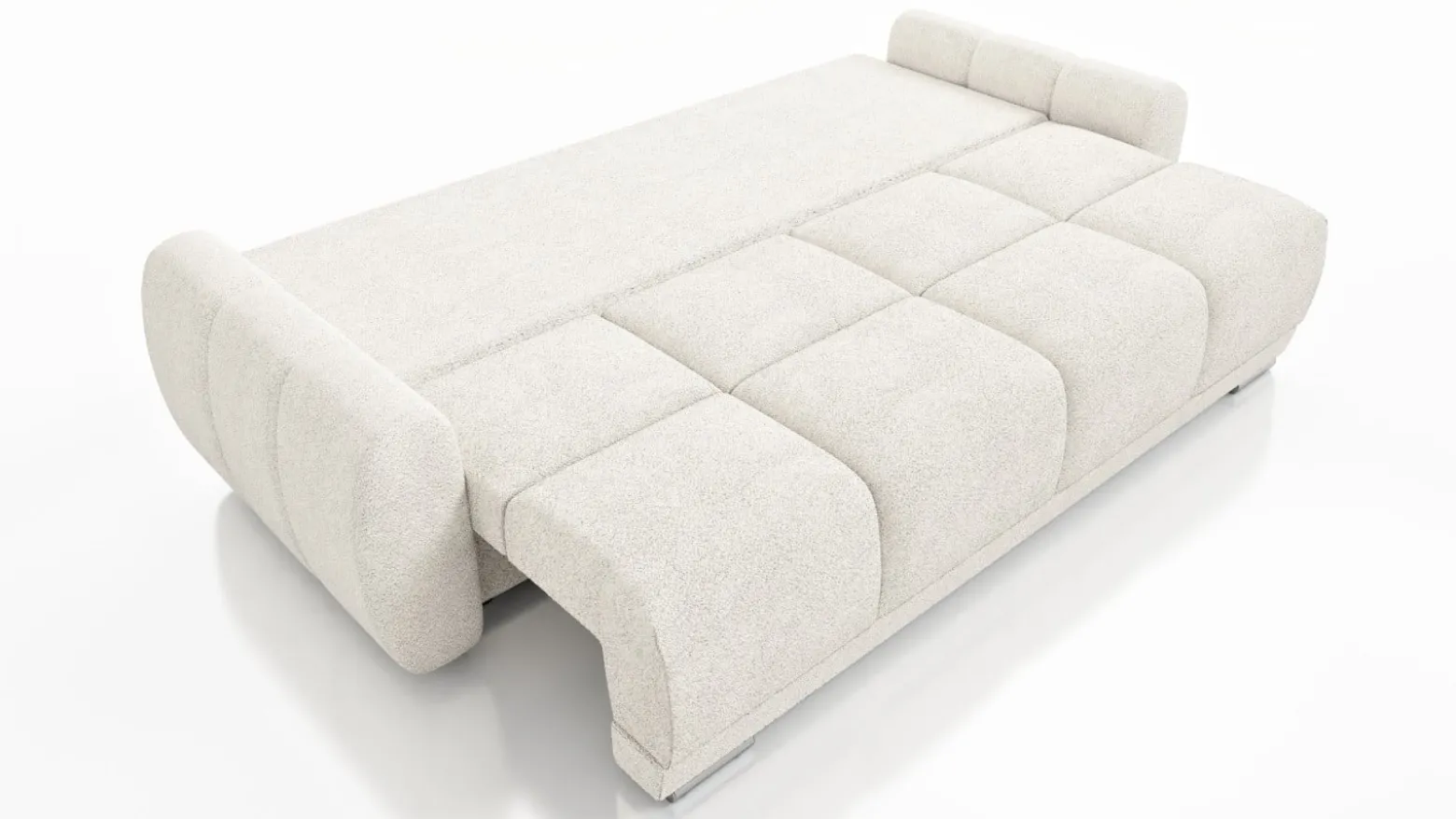 Biała kanapa pikowana z funkcją spania sofa rozkładana wersalka Honey 3