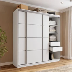 Biała szafa przesuwna 200 cm TOP
