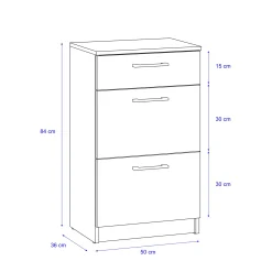 Biała Szafka do Łazienki 50cm 3 Szuflady Neo