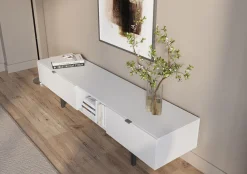 Biała szafka RTV z szufladą Skandica MYWAY / szer. 180 cm