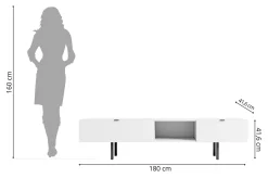 Biała szafka RTV z szufladą Skandica MYWAY / szer. 180 cm