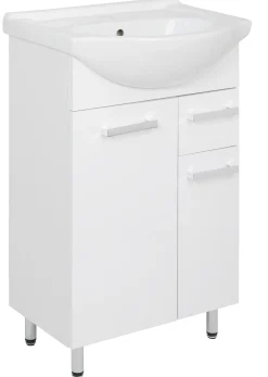 Biały Zestaw do Łazienki Stojący 55cm 6 Elementów