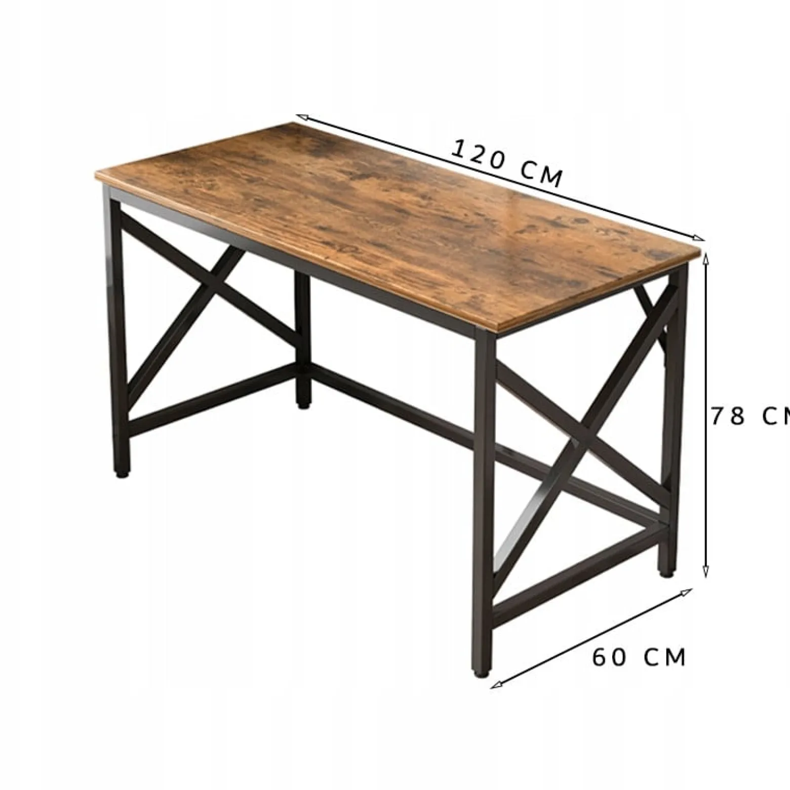 Biurko komputerowe w stylu rustykalnym 120cm