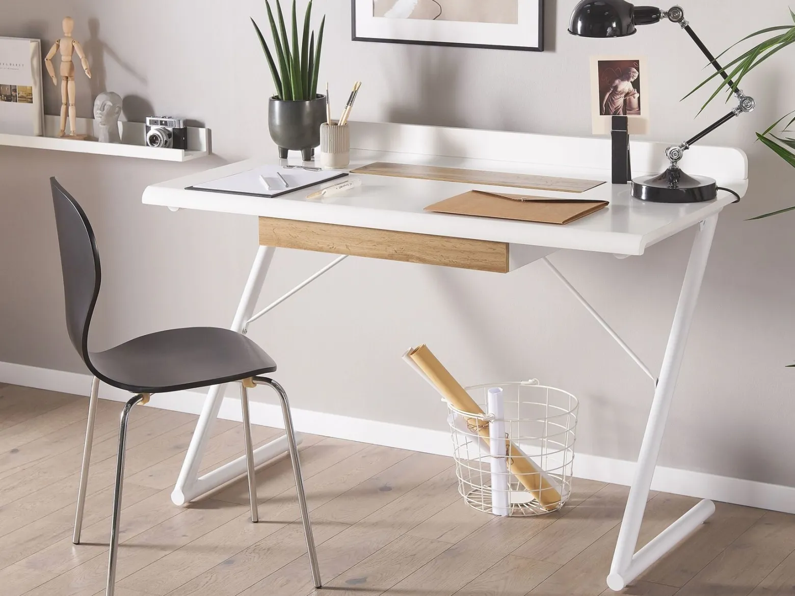 Biurko jasne drewno 120x60 bałe