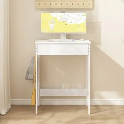 Biurko komputerowe białe stolik z 1 szuflada nowoczesne 60cm