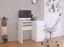 Biurko Komputerowe Piksel Pk Białe - Prawe