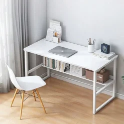 Biurko komputerowe stolik loft białe młodzieżowe z półką nowoczesne 100 cm