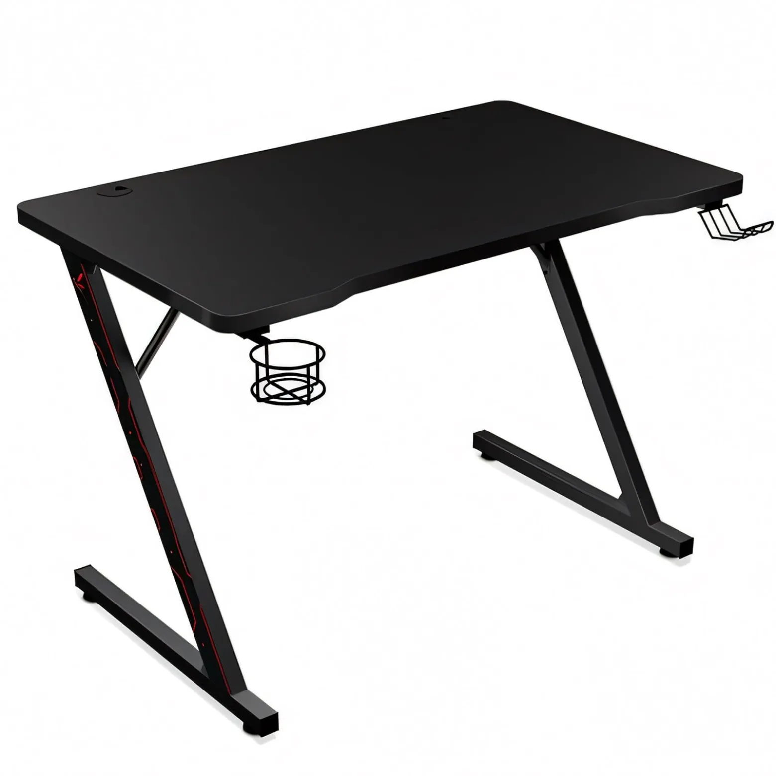 Biurko małe czarne biurowe gamingowe carbon 120x60x75 GD2 Begryf